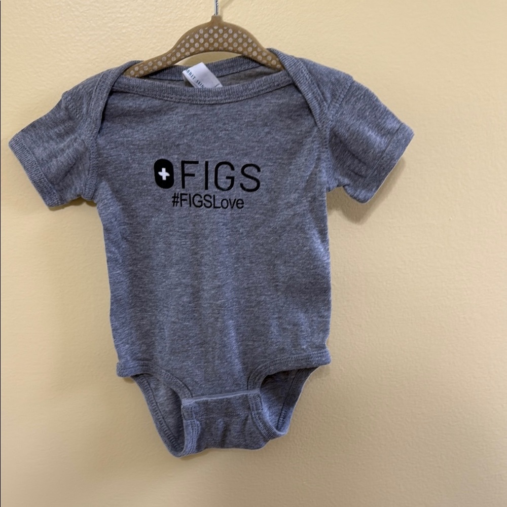 FIGS Gray Baby Onesie